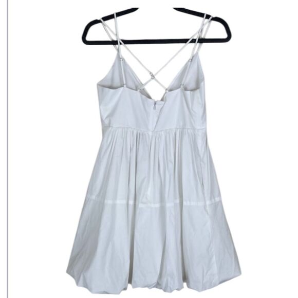 CINQ À SEPT Effie Bubble Hem Minidress In White - Picture 8 of 14